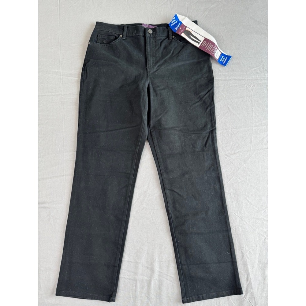 Gloria Vanderbilt Amanda Jeans Womens Size 10 Short‎ Black Slimming Tapered